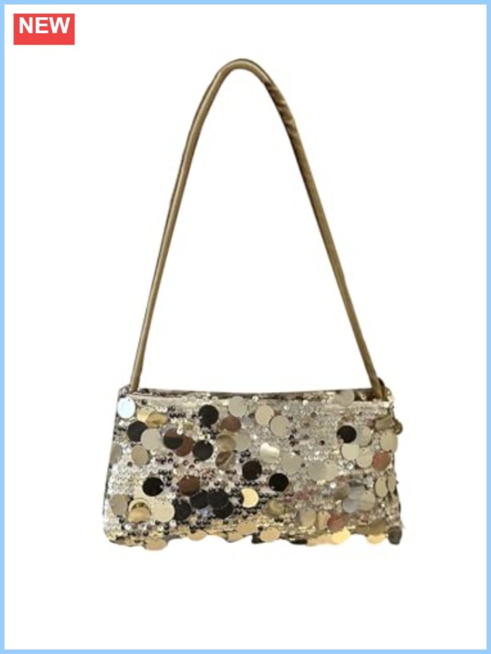 Metallic Sequin Sparkly Underarm Bag Y2K Single Strap Evening Shoulder Handbag
